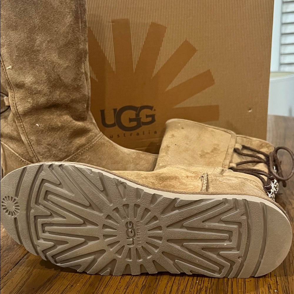 UGG Women's Brown Lace Up Boots - Picture 8 of 11